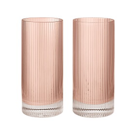 Ferm Living Vysoké sklenice Ripple Blush 480 ml – set 2 ks