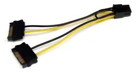 StarTech napájací kábel SATA na PCIe 6-pin čierna / Napájací kábel / 0,15 m (SATPCIEXADAP)