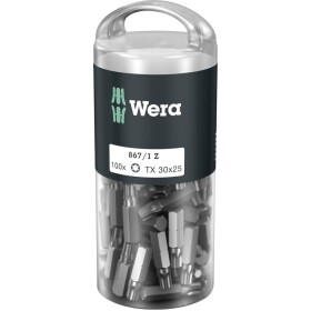 Wera 867/1 Z TORX® DIY 100 SiS, 867/1 Z (100xTX30/25) DIY Box TORX-Bits bit Torx T 30, nástrojová ocel, legované, vysoko pevné, D 6.3, 100 ks; 867/1 Z (100xTX30/25) DIY Box TORX-Bits - Wera T30 x 25 mm 100-balenie 05072451001