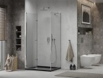 MEXEN/S - Lima sprchový kút zalamovacie dvere 120 x 90, transparent, chróm + Flat čierna vanička so sifónom 856-120-090-01-00-4070