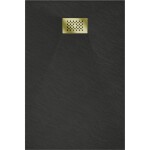 MEXEN/S - Hugo sprchová vanička SMC 100x90, čierna, krytka zlatá 42709010-G