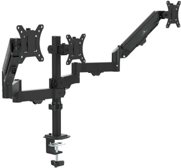 Maclean MC-137 čierna / Stolný držiak pre tri monitory / 17-27" / VESA 75x75-100x100 / nosnosť 8 kg (3)