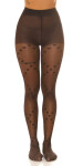 Sexy Tights with Print "Hearts" black Einheitsgroesse