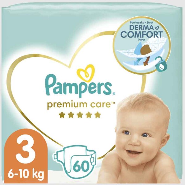 Pampers Premium Care Midi (60 ks) / Plienky / Veľkosť 3 (6-10 kg) (4015400274780)