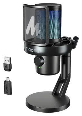 Maono DM40 Pre čierna / Herný mikrofón / Bezdrôtový / Kondenzátorový / RGB / AI Voice Changer (DM40 Pro black)