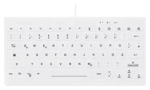 Contour ACTIVE KEY C4112 biela / Zdravotnícka klávesnica / DE layout / drôtová / mini / ultraplochá (AK-C4112F-U1-W/GE)