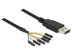 DeLock USB TTL kábel / Kábel / 6pin pinheader - USB-A / 1,8 m / 3,3 V / čierna (83787)