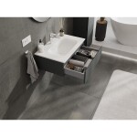 MEXEN/S - Orio kúpeľňová skrinka 70 cm s umývadlom Vela, 1 šuplík, grafit mat/biela mat 91A10-07023-1-BF66-W23M01