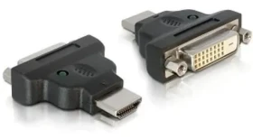 DeLock čierna / Adaptér HDMI (M) - DVI 24 +1 (F) / s LED indikáciou (65020)