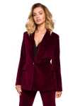 Zamatové sako s gombíkom M643 - Moe S bordó