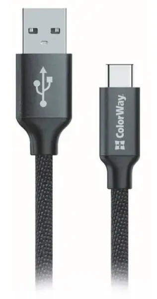 Colorway čierna / Dátový kábel / USB-A - USB-C / 2,1 A / 1 m (CW-CBUC003-BK)