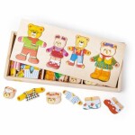 Bigjigs Toys Puzzle obliekacie Medvedia rodinka 72 dielikov