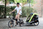 HAMAX Avenida One - jednomiestny vozík za kolo vr. ramena + kočíkový set Lime, odpružený