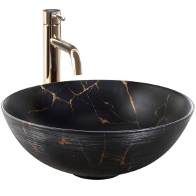 REA - Umývadlo na dosku Stella Black Marble Brush REA-U9086