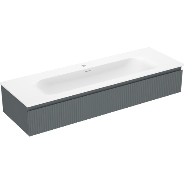 MEXEN/S - Rivel kúpeľňová skrinka 140 cm s umývadlom Vela, 1 šuplík, reliéf, grafit mat/biela mat - 91A20-14023-1-BF66-W23M0 91A20-14023-1-BF66-W23M01