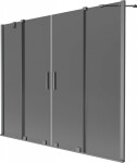 MEXEN/S - Velar Duo dvojkrídlová posuvná vaňová zástena 180 x 150, grafit, grafit kartáčovaná 896-180-000-42-66