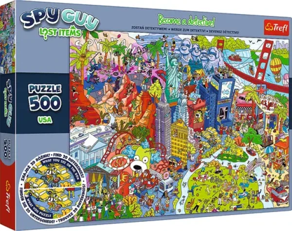 Trefl - Puzzle - Lost Items Spy Guy: Spojené štáty Americké
