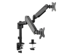 Equip čierna / Stolný držiak pre 2 monitory / 17-32" / nosnosť 9 kg / výškovo nastaviteľný / VESA 100x100 / 360° (650133)