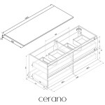CERANO - Kúpeľňová skrinka Carole + doska pod umývadlo Navira Slim - 18 mm - dub medový - 140x49, 8x46 CER-8050BD82823