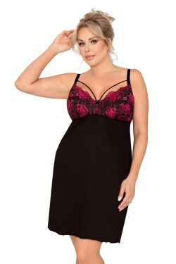 Dámska nočná košeľa Candy black plus - Donna černá 3XL