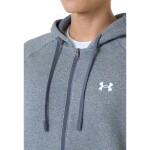 Mikina Under Armour Rival Fleece FZ Hoodie Castlerock Light Heather/ White XL