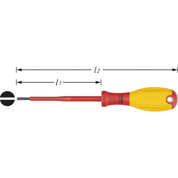 Hazet HAZET VDE skrutkovač pre skrutky Microstix Šírka čepele: 2.5 mm Dĺžka drieku: 75 mm; 810VDE-25