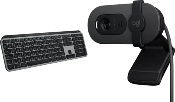 Logitech MX Keys S pre Mac + Brio 100 / Bezdrôtová sada klávesnice a webkamery / Bluetooth / USB-C