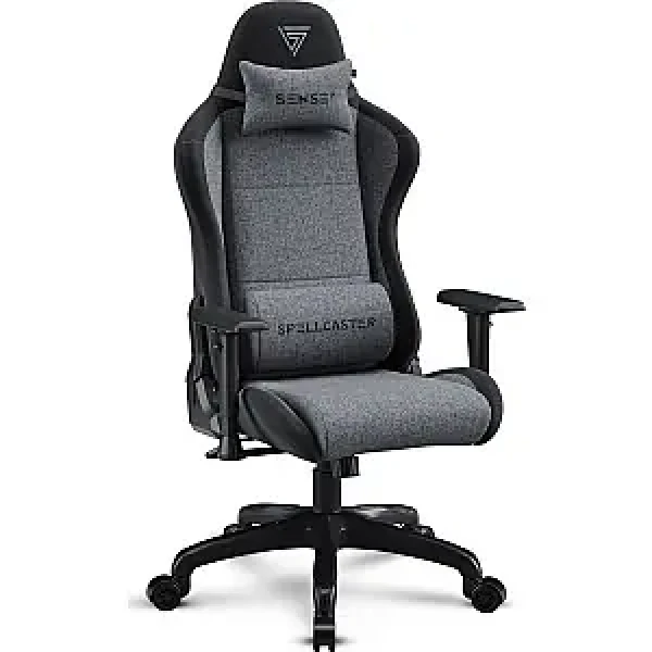 SENSE7 Spellcaster FUKU čierno-šedá / Herné stoličky / Látka / nastaviteľné / pojazdové kolieska / nosnosť 150 kg