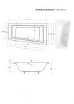 BESCO - Asymetrická vaňa INTIMA SLIM - Nožičky k vani - S nožičkami, Rozmer vane - 150 × 85 cm, Spôsob prevedenia - Pravé VANINTI15SLIMP+OLVPINOZSTELI