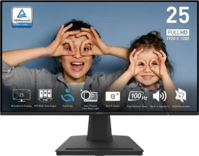 24.5" MSI PRE MP252 čierna / Monitor / IPS / 1920 x 1080 / 100 Hz / 4 ms / 300 cd/m2 / HDMI+DP / VESA (9S6-3PC4CT-008)