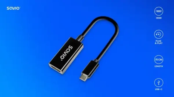 USB-C (M) - HDMI (F) AK-79 / Adaptér / 4K 30Hz / plast (SAVAK-79)