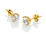 Hot Diamonds Jemné pozlátené náušnice kôstky s topásami a diamantmi Gemstone DE834