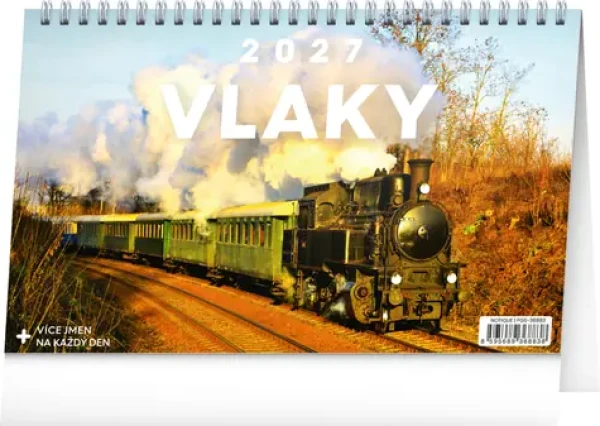 NOTIQUE Vlaky 2027 / Stolný kalendár / 23,1 × 14,5 cm