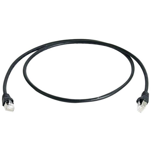 Telegärtner 100007978 RJ45 sieťové káble, prepojovacie káble CAT 6A S/FTP 1.00 m čierna samozhášavý, s ochranou, párové tienenie, dvojžilový tienený, bez; 100007978