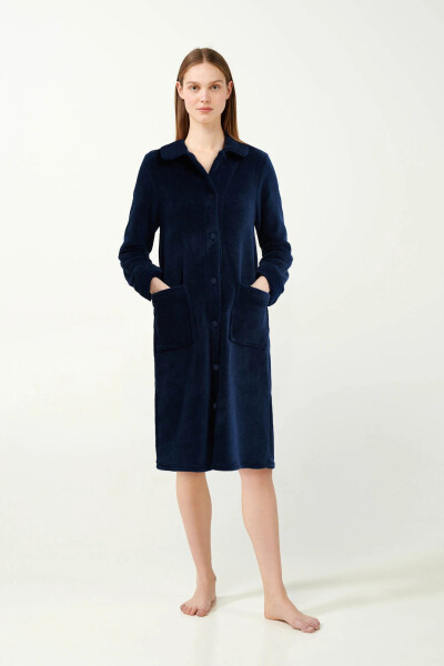 Dámsky župan na gombíky 21518 - Vamp XXL tmavě modrá