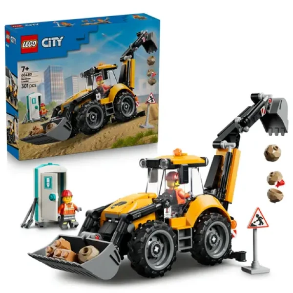 LEGO® City 60480 Žltý nakladač s rýpadlom
