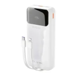 Dudao K15Pro 20000mAh biela / Powerbanka / USB-C / USB-A / vstavané káble Lightning / USB-C / 22.5W