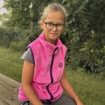 Dievčenská chlpatá vesta so stojacím golierom, Pidilidi, PD1140-03, ružová - 122 | 7let