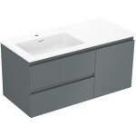 MEXEN/S - Orio kúpeľňová skrinka 100 cm s umývadlom Otis ľavá, 2S, 1D, grafit mat/biela mat 91A13-10047-3-BBFFF66-W18L01