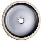 SAPHO - PRIORI keramické umývadlo na dosku Ø 41cm, čierná/kámen PI021