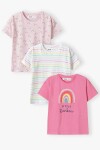 Dievčenské tričko s krátkym rukávom 3pack, Minoti, 14tee 50, Dievča - 86/92 | 18-24m