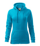 Trendy mikina na zips tyrkysová XS