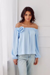 Blúzka BLU0180 svetlo modrá - Roco Fashion M-38