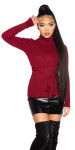 Sexy KouCla Turtleneck jumper w. back cut out BORDEAUX Einheitsgroesse