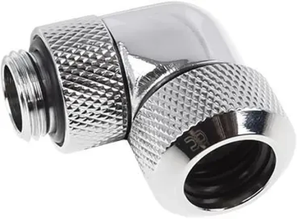 Alphacool Eiszapfen 13mm chrómová / Skrutkovanie HardTube / 90° / G1/4" / mosadzné a akrylové rúrky (17392)