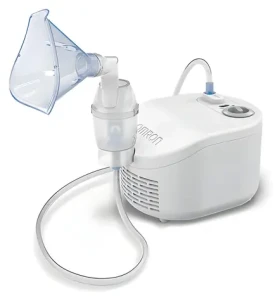Omron C101 Essential biela / Membránový inhalátor / maska pre dospelých aj deti / 0,35 ml/min / 58 dB (C101 Essential)