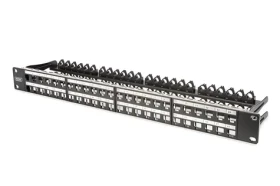 Digitus Patch panel 48 portov čierny / Patch panel / 19" / 1U / tienený / Cat6a (DN-91424)