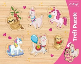 Trefl - Puzzle - Vkladačka: Jednorožce, lamy a leňochody