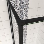 H K - Štvorcový sprchovací kút BLACK SAFIR R909, 90x90, s dvomi jednokrídlovými dverami s pevnou stenou, rohový vstup vrátane sprchovej vaničky z liateho mramoru SE-BLACKSAFIRR909 / THOR-90sq