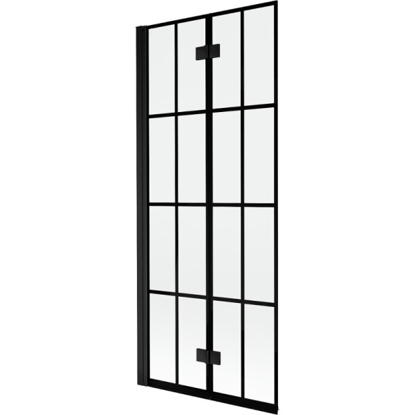 MEXEN - MIST vaňová zástena 80x150 cm 6mm 2-s, čierna, dekor, ľavá 8A9-080-002-70-77-L